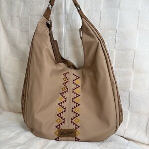 Wrangler Beige and Brown Hobo Bag